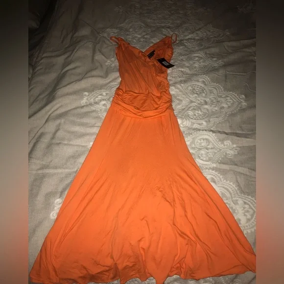 strapless open back dress BCBGMAXAZRIA Rory Sleeveless Dress With High-Low Hem – Runway Catalog main image 0